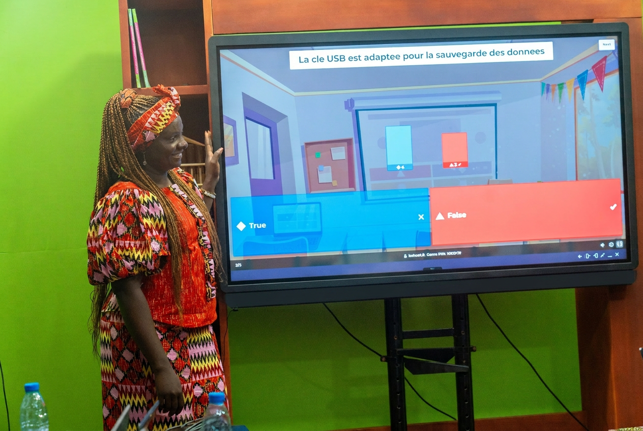Trainer leading an interactive Kahoot session